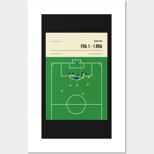 Roberto Carlos Free Kick banana shot goal Wall Art by jornvanhezik